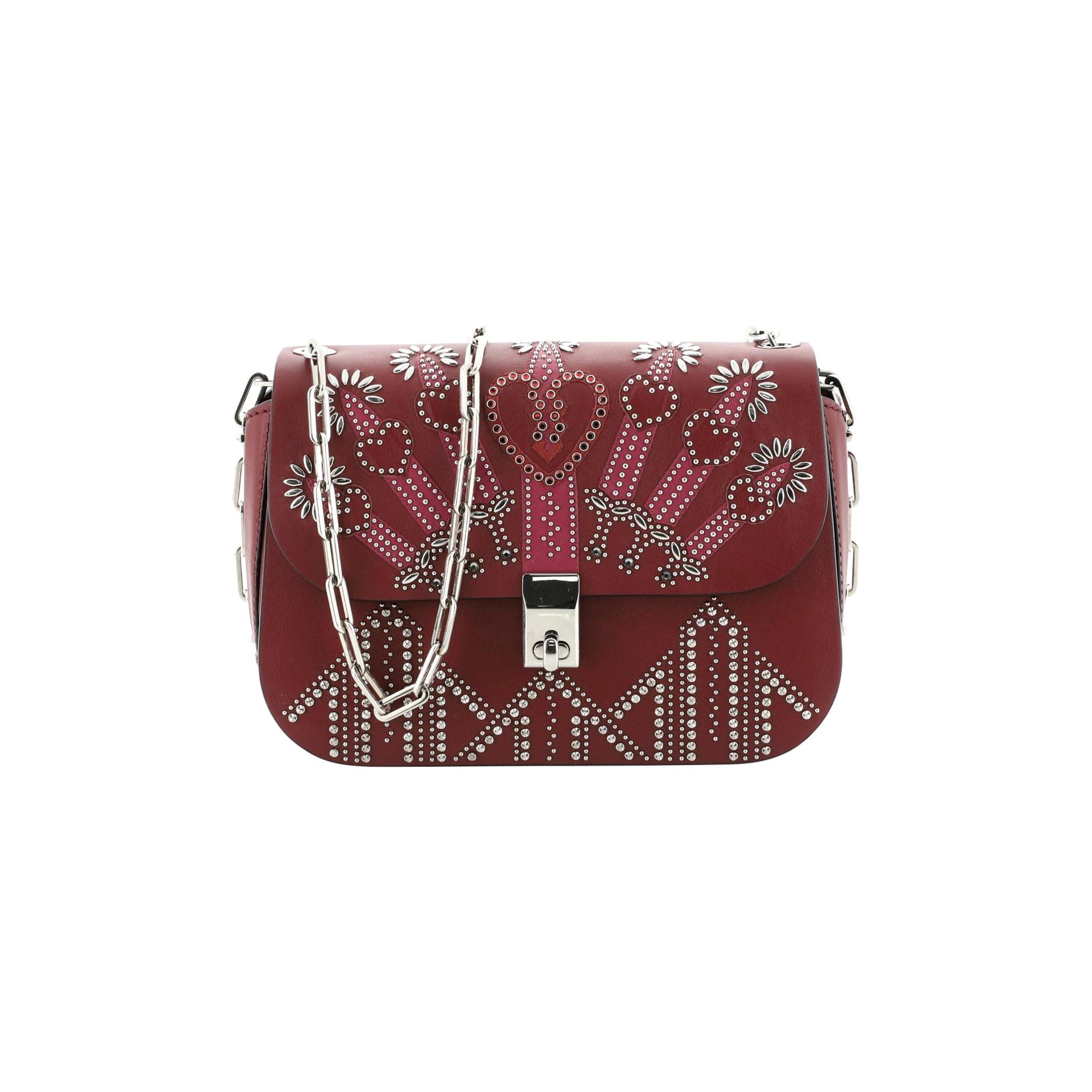 Valentino Love Blade Shoulder Bag Embroidered Leather Small