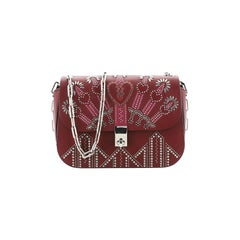 Valentino Love Blade Shoulder Bag Embroidered Leather Small