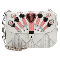 Valentino Love Blade Shoulder Bag Embroidered Leather Small
