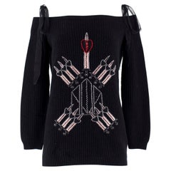 Valentino Love Blades Off-Shoulder Cashmere Blend Jumper Size S