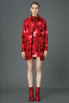 Valentino "Love" Red Silk Coat Pre-Fall 2015