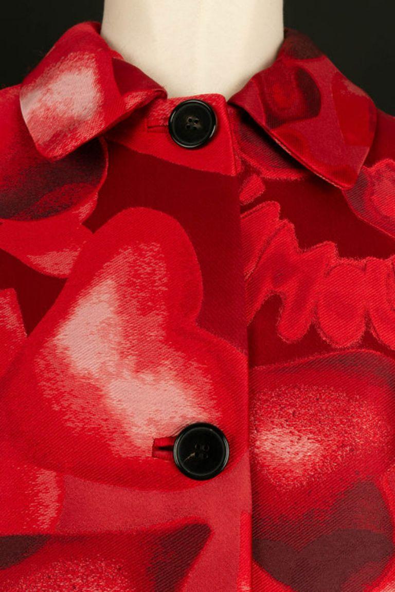 Valentino „Love“ Roter Seidenmantel Pre-Fall 2015 im Angebot 2