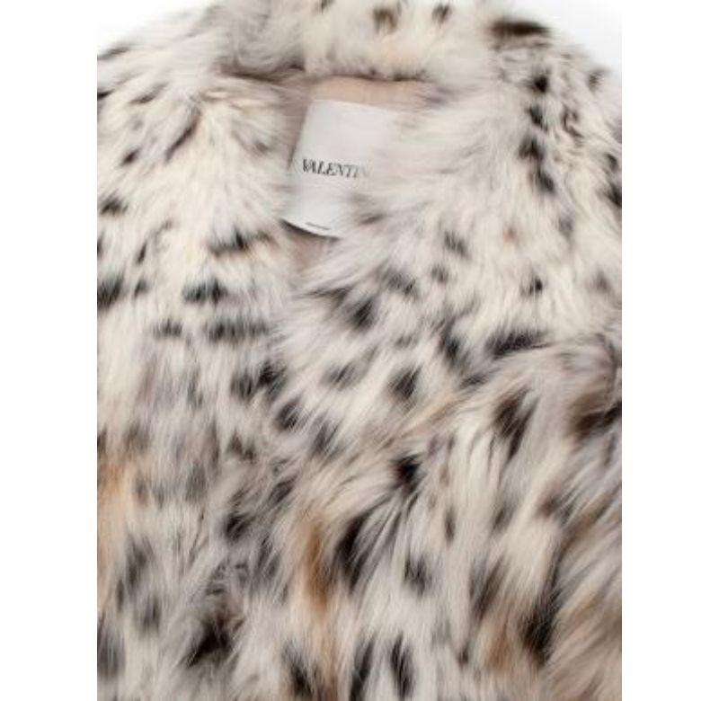 da uomo o donna Cappotto lungo con risvolto a punta in pelliccia di Valentino Lynx - Taglia XS in vendita