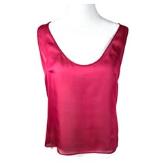 Valentino MadeInItaly SilkCharmeuse SemiSheerPink Ärmelloses Pullover Top