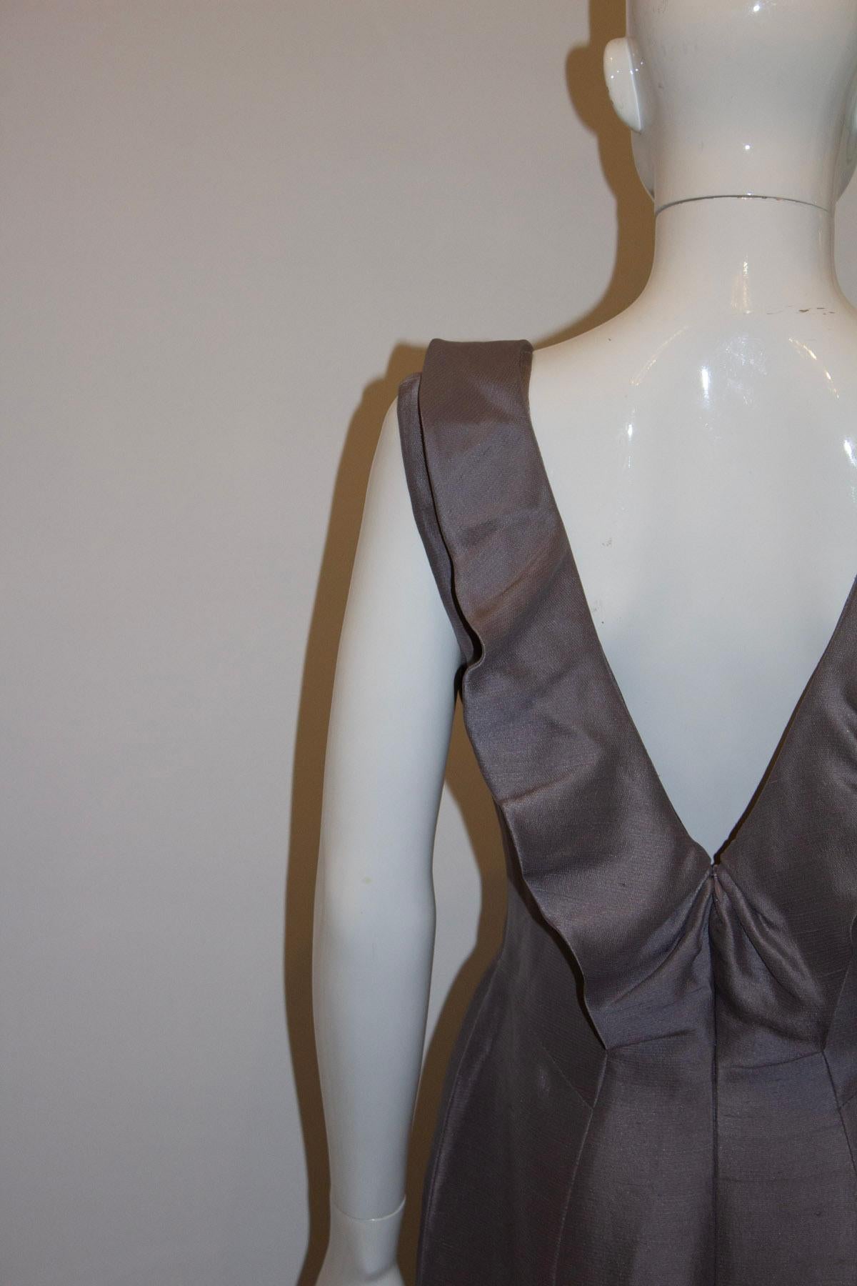 Black Valentino Main Line Grey Silk Cocktail Dress For Sale