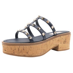 Valentino Marine/Marine Studcork Sandals Size EU 39