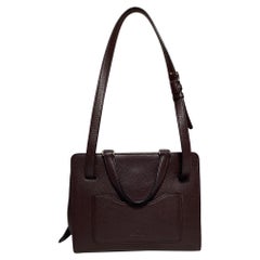 Valentino Medium Joylock Top Handle Bag in Burgundy Leather