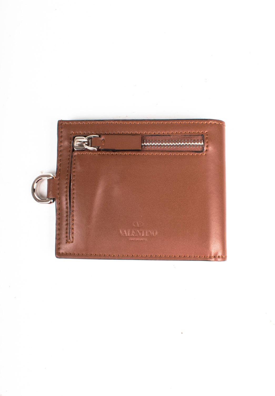 Valentino Billetera Bifold de piel para hombre, S1502 Marrón en venta