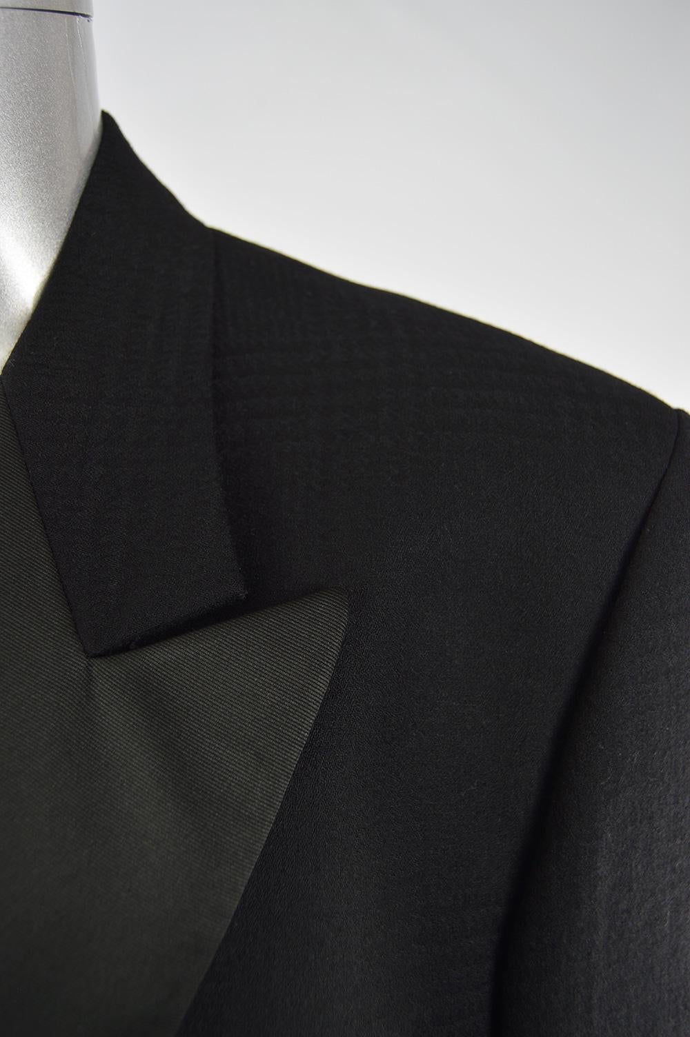 Valentino Men's 1980s Vintage Black Double Breasted Formal Tuxedo Suit ...