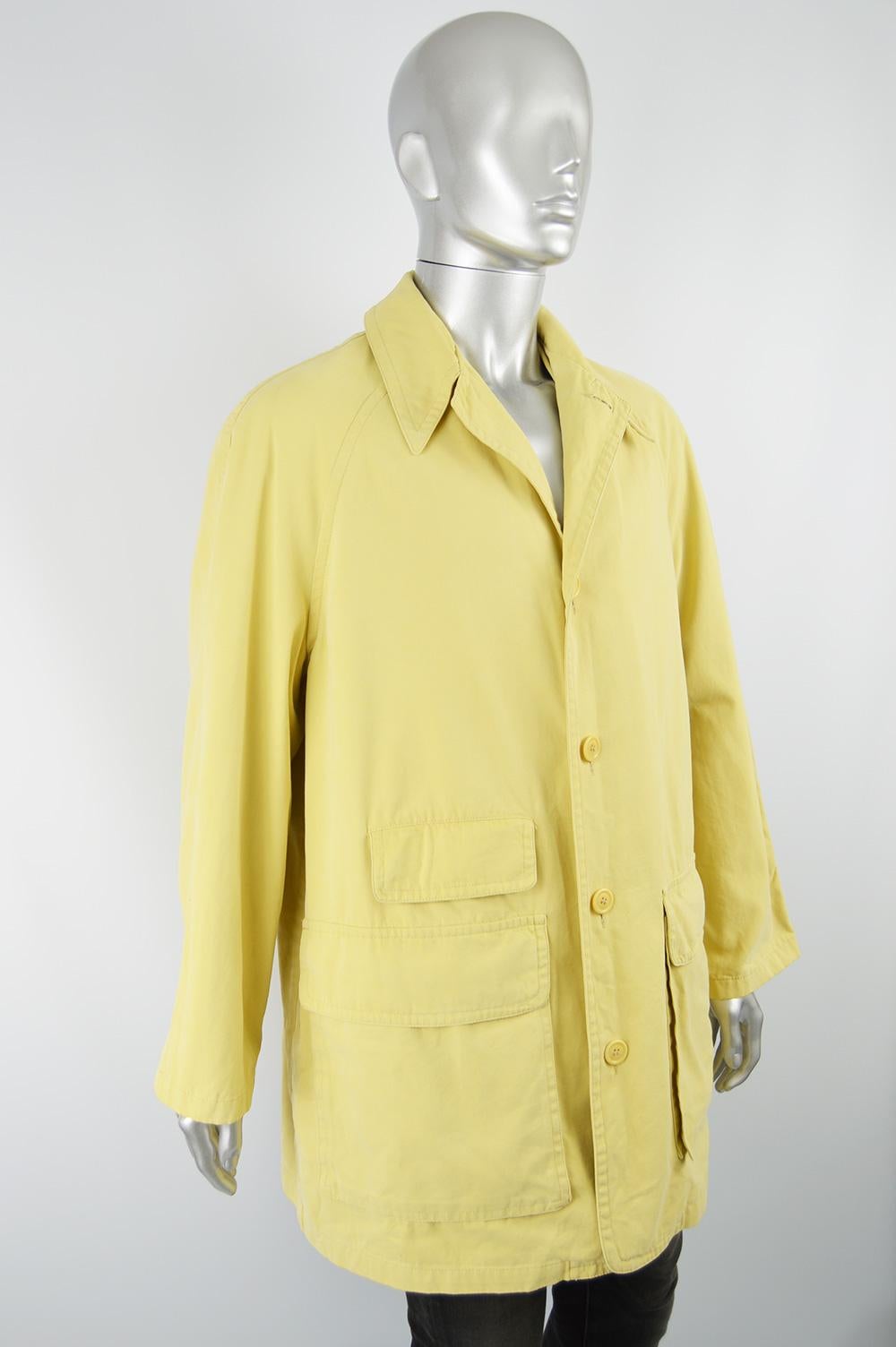 Women's or Men's Valentino Men's Vintage 1980s Pastel Yellow Cotton Jacket Coat, 1980s