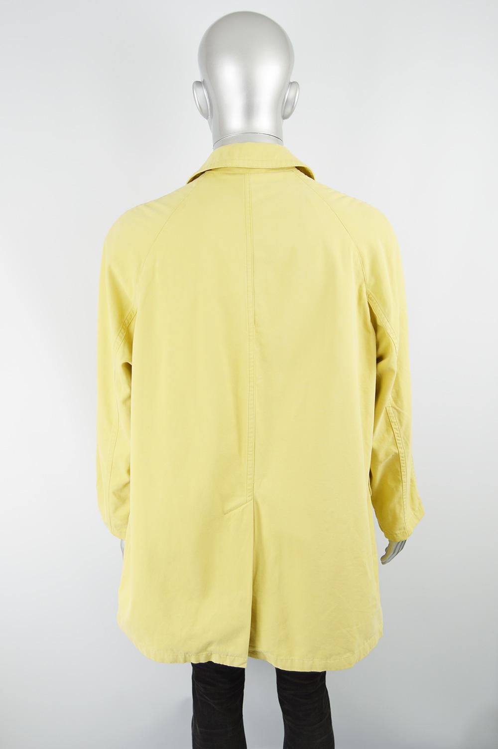 Valentino Men's Vintage 1980s Pastel Yellow Cotton Jacket Coat, 1980s 2