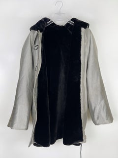 Valentino Metallic Fur-Trimmed Peacoat