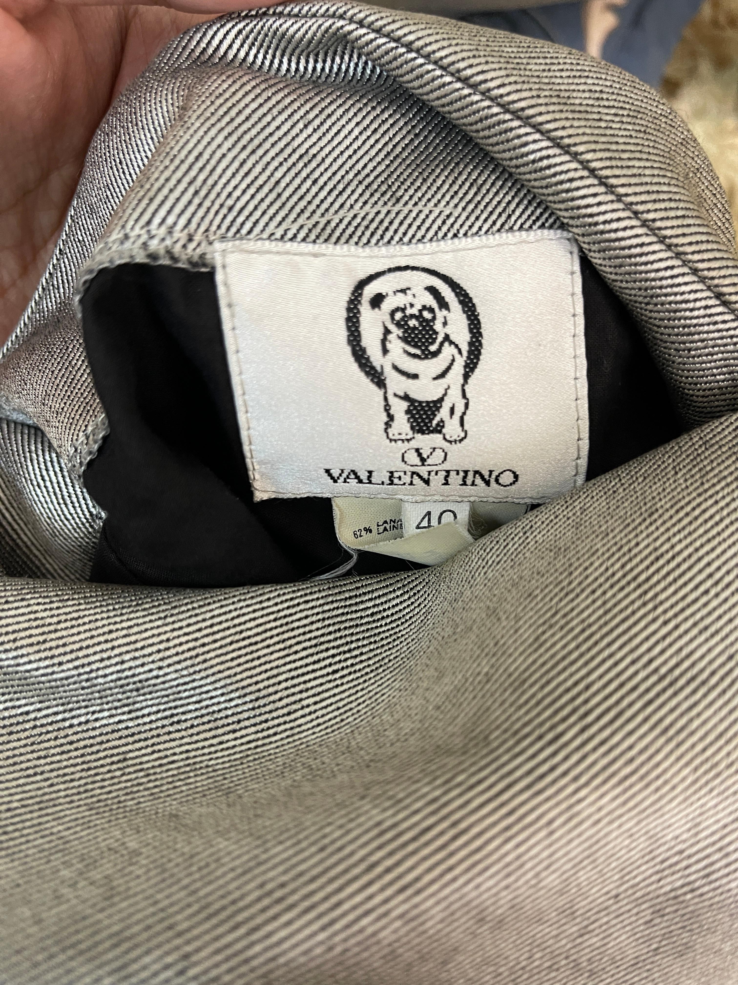 Valentino Metallic Fur-Trimmed Peacoat For Sale 4