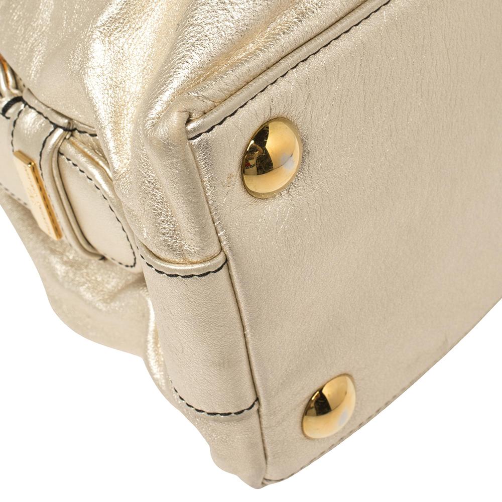 Valentino Metallic Gold Braided Handle Satchel 6