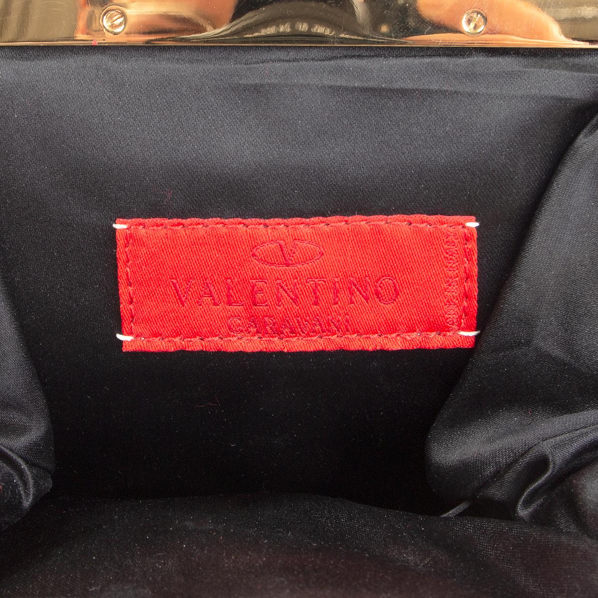 VALENTINO - Sac de soirée RUFFLED en cuir doré métallisé en vente 1