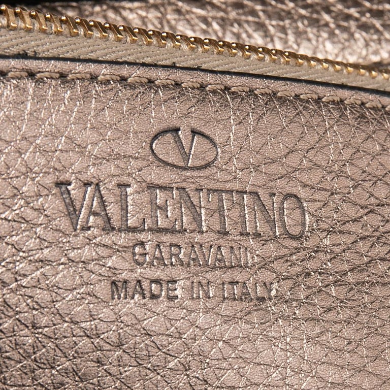 Valentino Metallic Green Leather Small Rockstud Trapeze Tote at 1stDibs   valentino gold rockstud bag, gold valentino rockstud bag, valentino  metallic bag