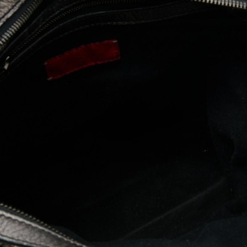 Valentino Fourre-tout Shopper Maison Pintucked en cuir gris métallisé en vente 3