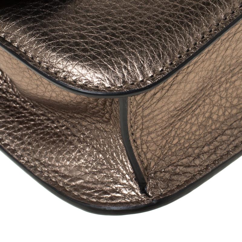 Valentino Metallic Leather Rockstud Medium Glam Lock Flap Bag 1