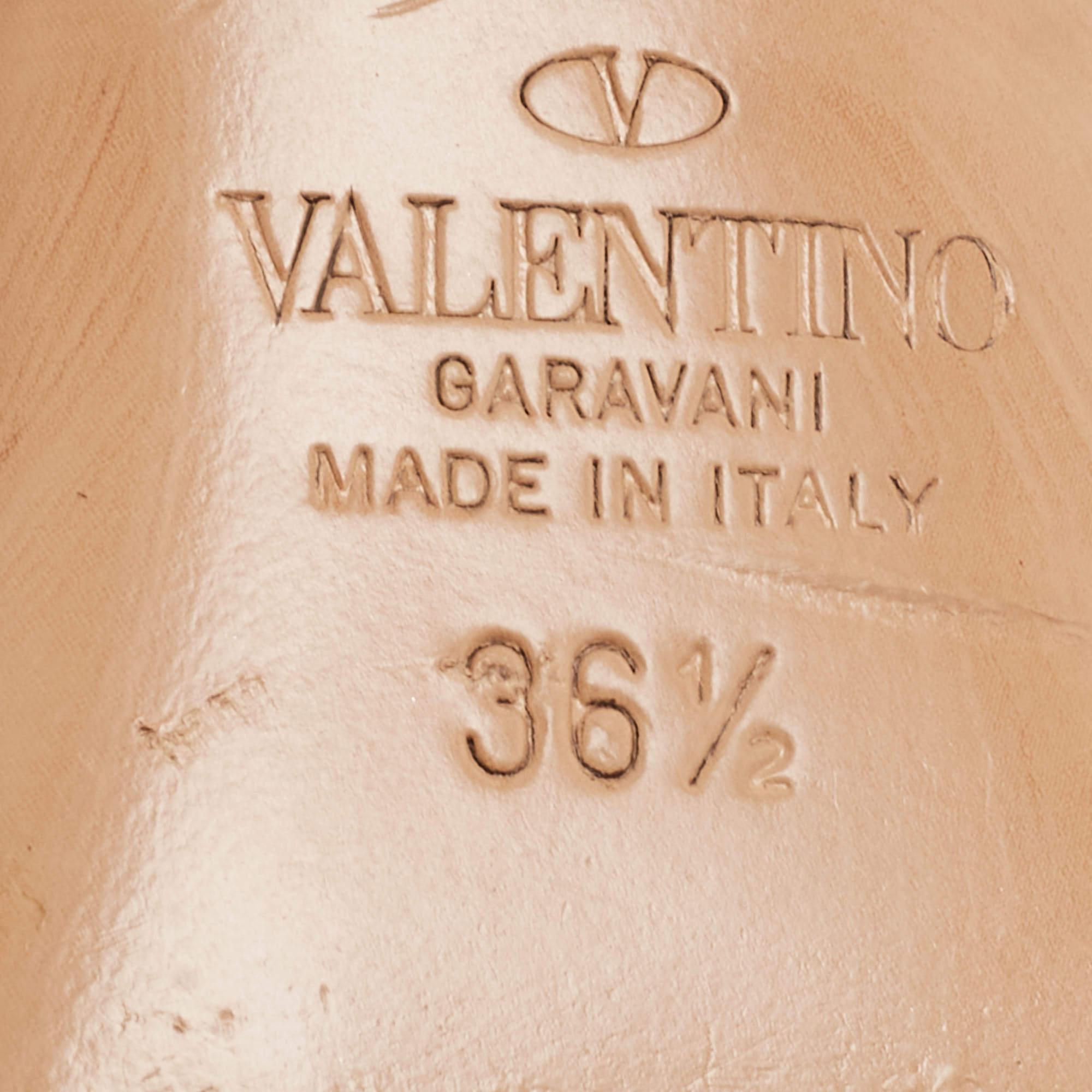 Valentino Metallic Leather V LOGO Mules Size 36.5 1