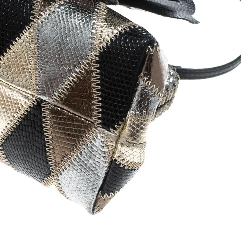 Valentino Metallic Lizard Embossed Leather Crystal Embellished Bag 3