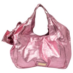 Valentino Metallic Pink Leather Nuage Bow Tote
