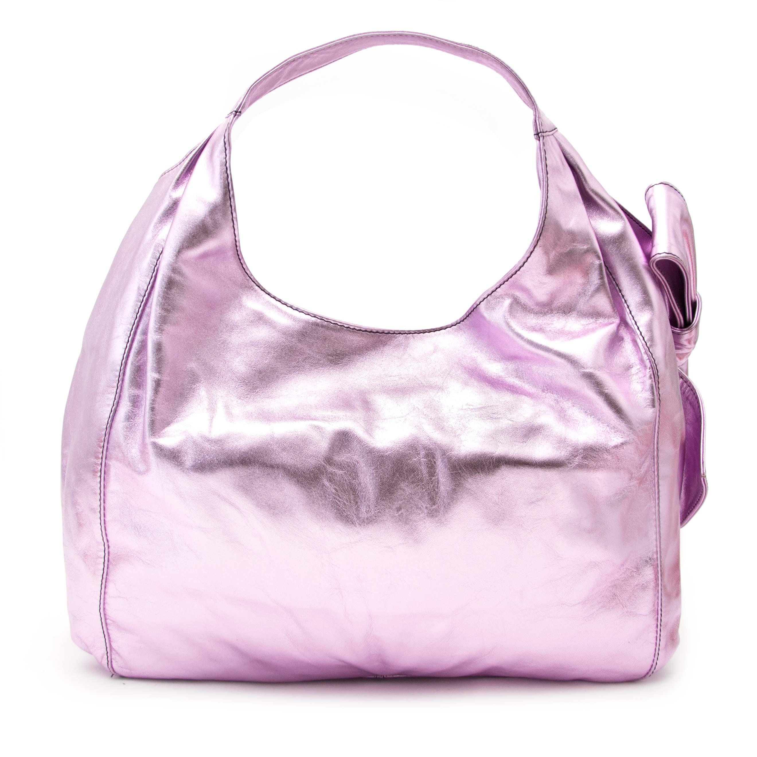 Valentino Metallic Pink Nuage Bow Tote In Excellent Condition In Antwerp, BE
