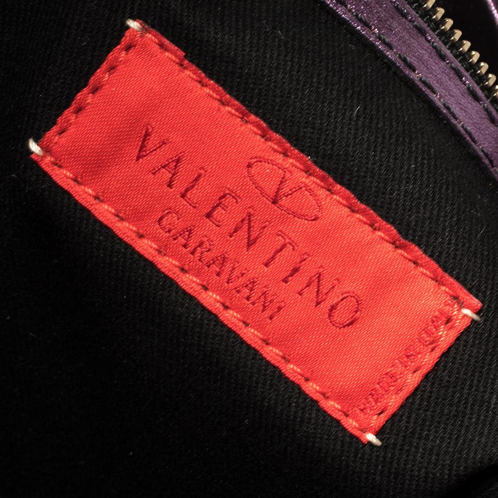 Valentino Metallic Purple Leather Nuage Bow Tote 1