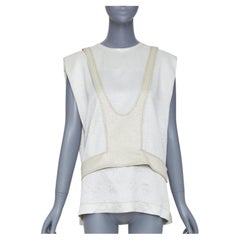 VALENTINO metallic silver water contrast bodice layered sleeveless top IT40 S