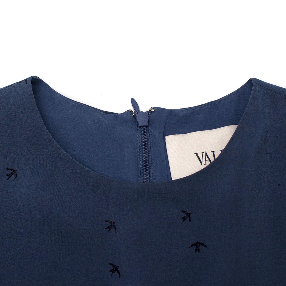 Valentino Metamorphosis Blue Crepe de Chine Mini Dress US 2 For Sale 1