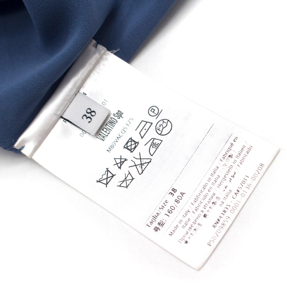 Valentino Metamorphosis Blue Crepe de Chine Mini Dress US 2 For Sale 2