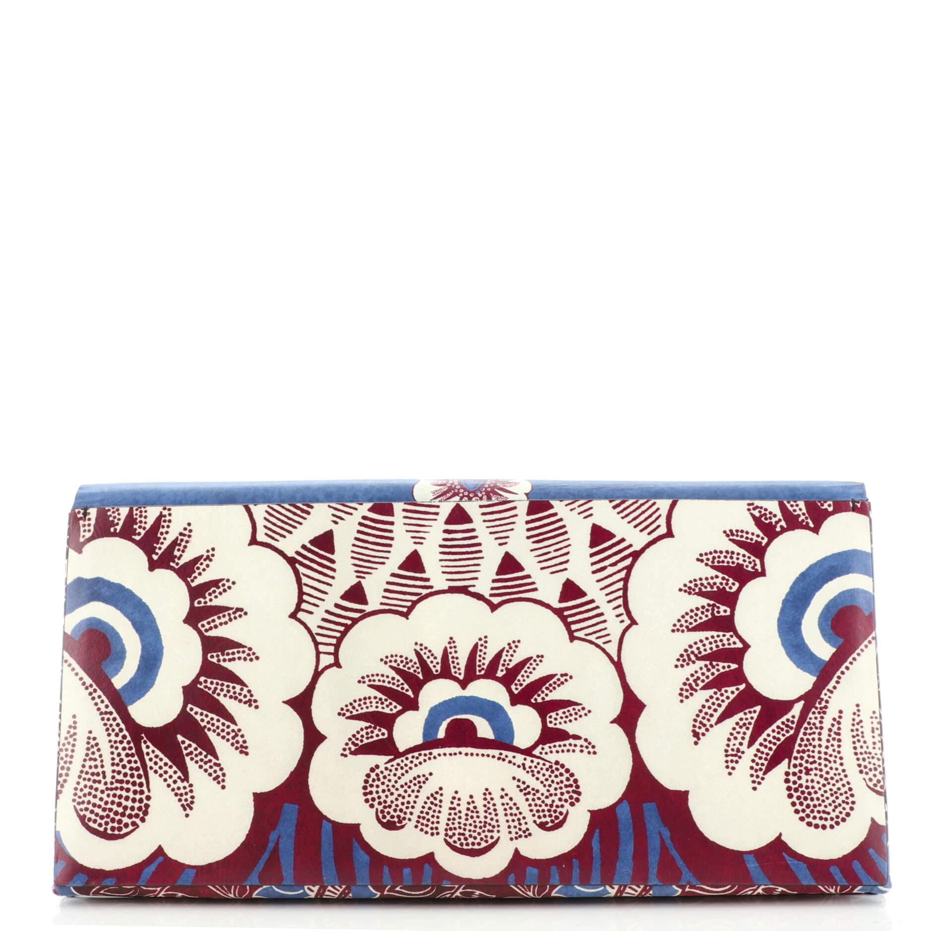 Purple Valentino Mime Clutch Printed Leather