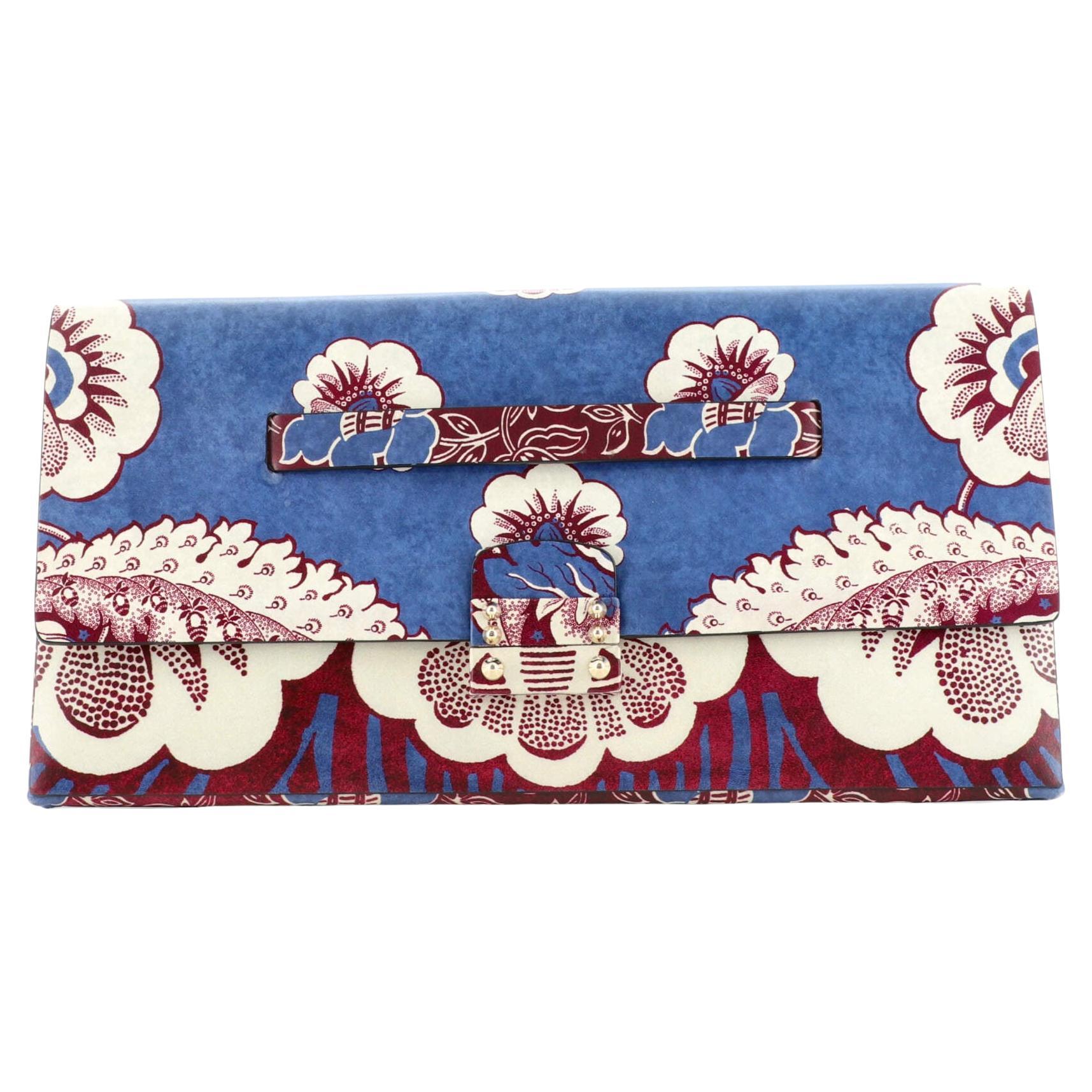 Valentino Mime Clutch Printed Leather