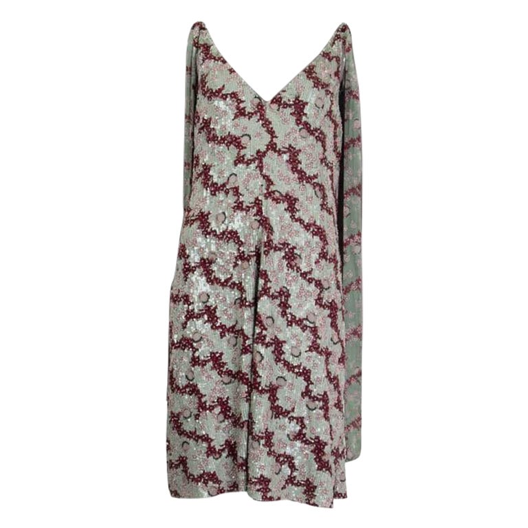 VALENTINO verde menta burdeos rosa SEQUIN Vestido sin mangas 42 M en venta