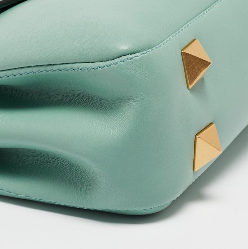 Valentino Mint Green Leather Stud Shoulder Bag 11