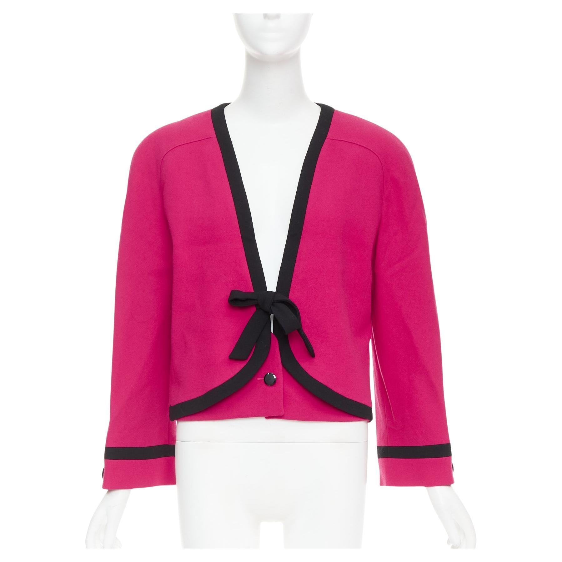 VALENTINO Miss V 1980s Wool Cropped Blazer IT44