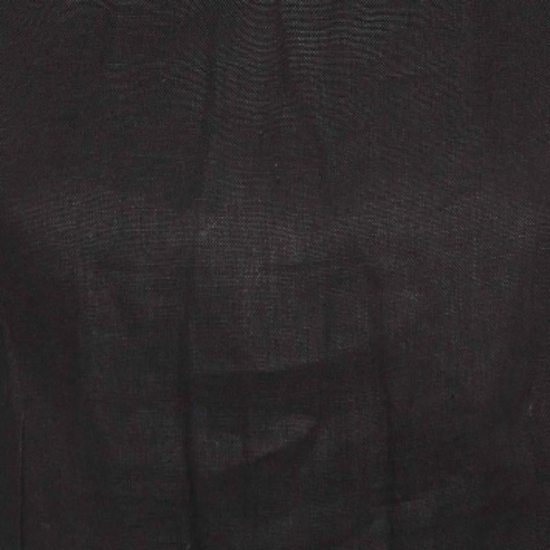 Valentino Miss V Nero in lino con scollo a V e tubino senza maniche M. in vendita 1