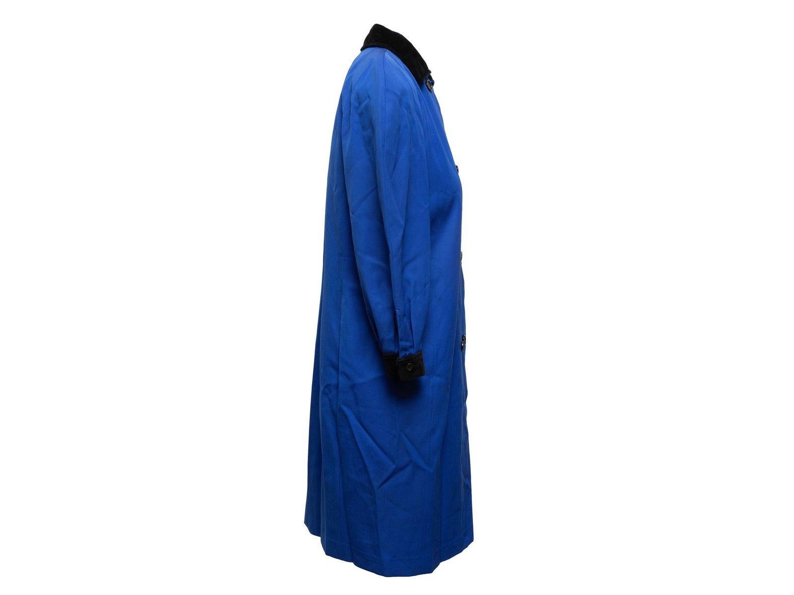 Valentino Miss V Blue & Black Double-Breasted Coat 2
