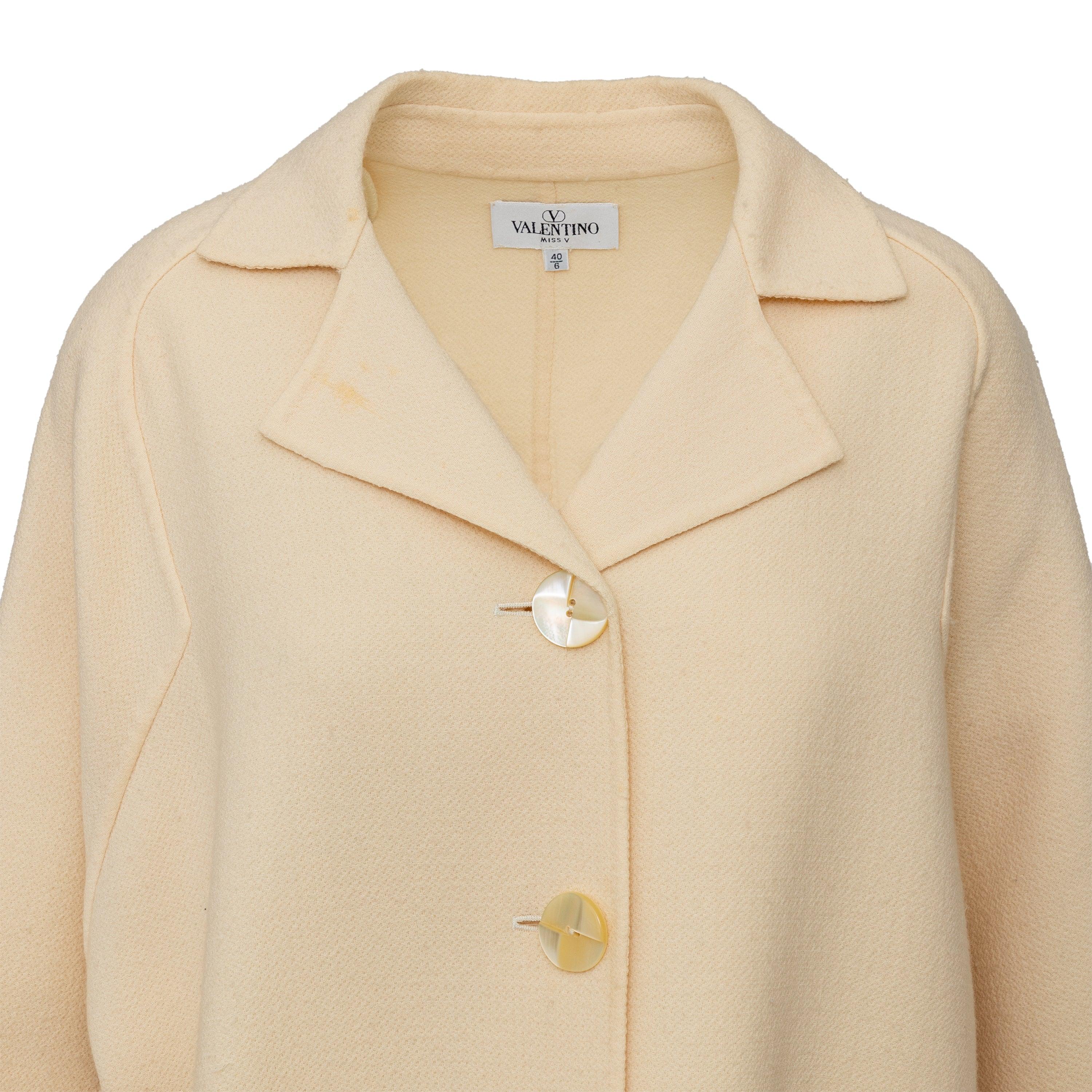 Beige Valentino Miss V Coat - '90s For Sale