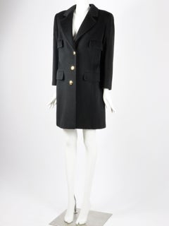 Valentino Miss V Coat Wool and Cashmere with Golden Buttons 1990s