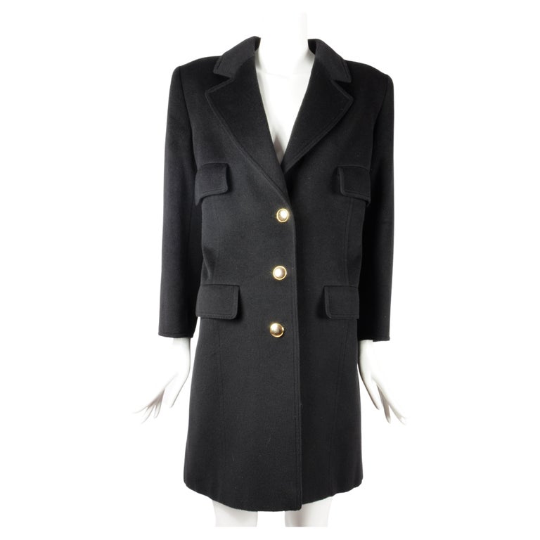 Valentino Miss V Coat Wool and Cashmere with Golden Buttons 1990s For ...