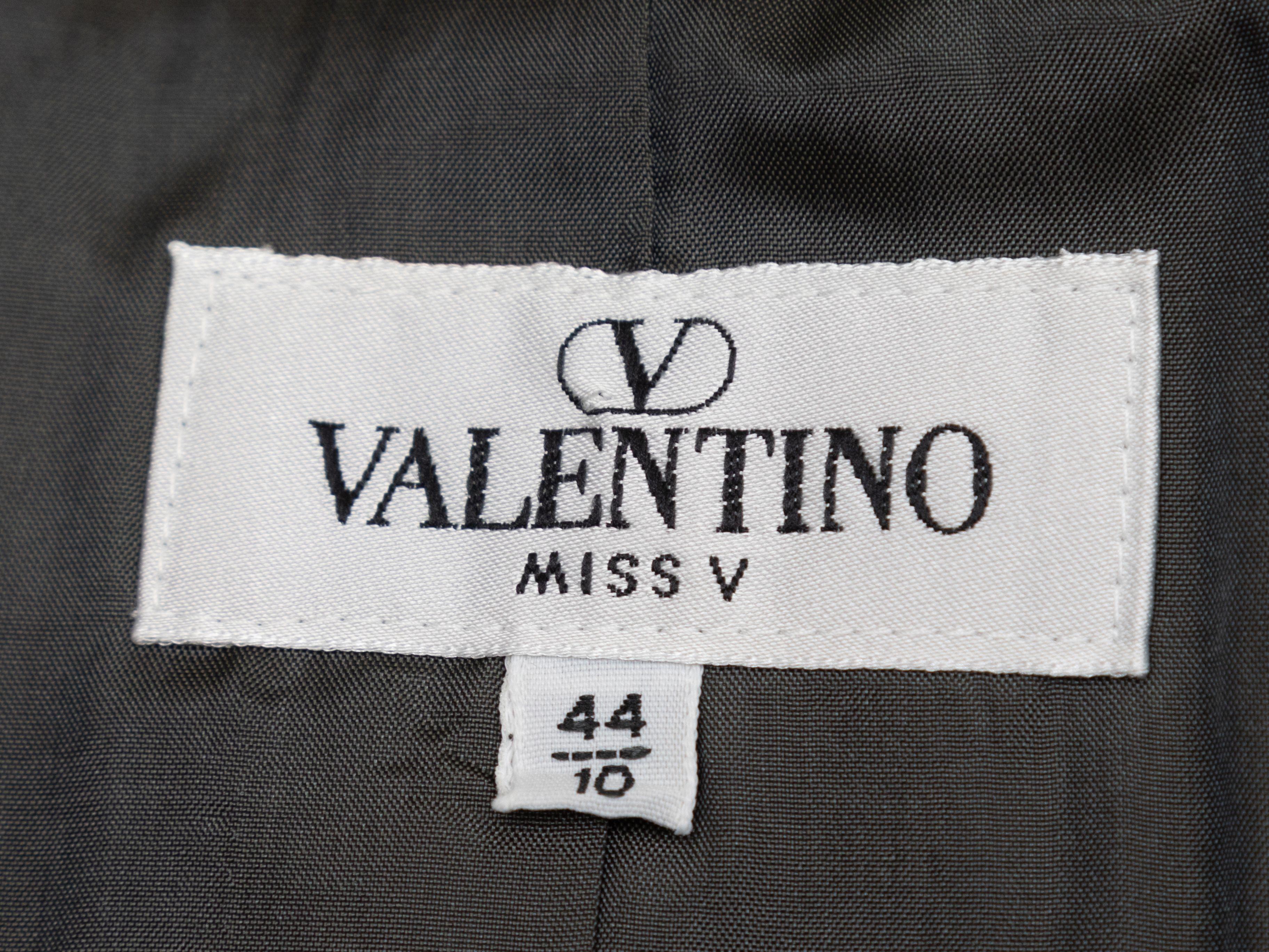 Valentino Miss V Grey Virgin Wool & Cashmere Skirt Suit In Good Condition In New York, NY