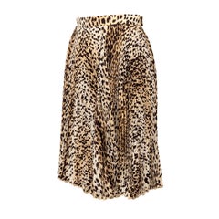 Valentino Miss V Leopard Print Pleated Skirt - '90s