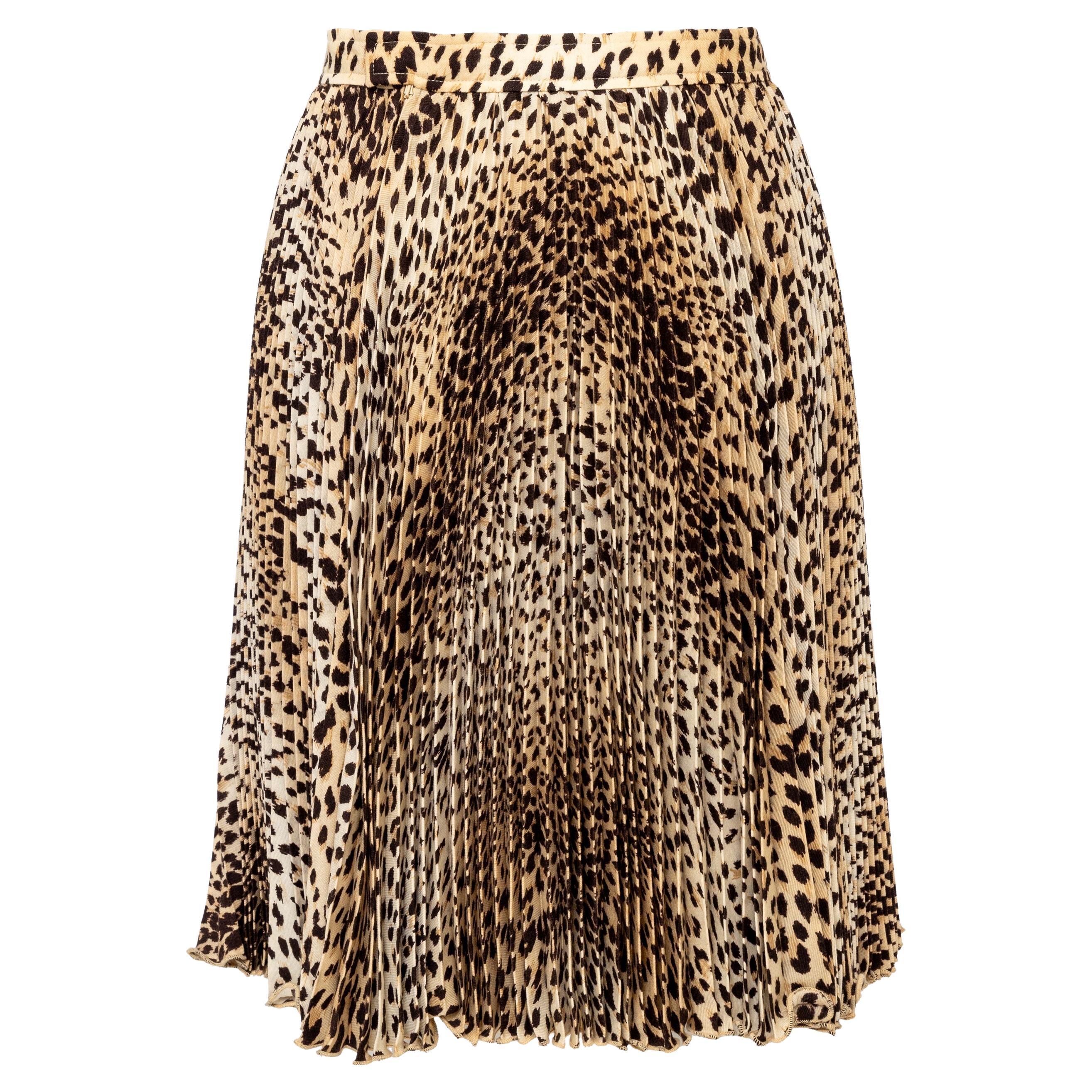 Valentino Miss V Faltenrock mit Leopardenmuster - '90er Jahre