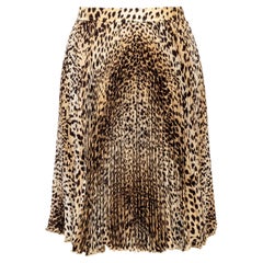 Valentino Miss V Leopard Print Pleated Skirt - '90s