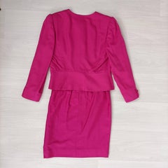 Valentino Miss V silk shantung skirt suit pink 1980s vintage