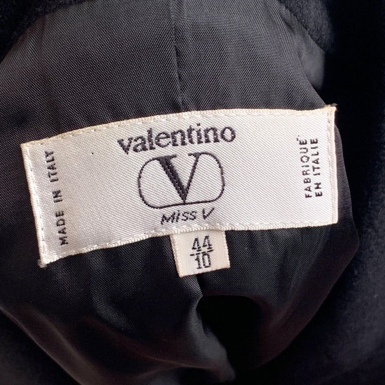 Valentino Miss V Vintage Black Cashmere Double Breasted Blazer Size 44 For  Sale at 1stDibs | valentino miss v brand