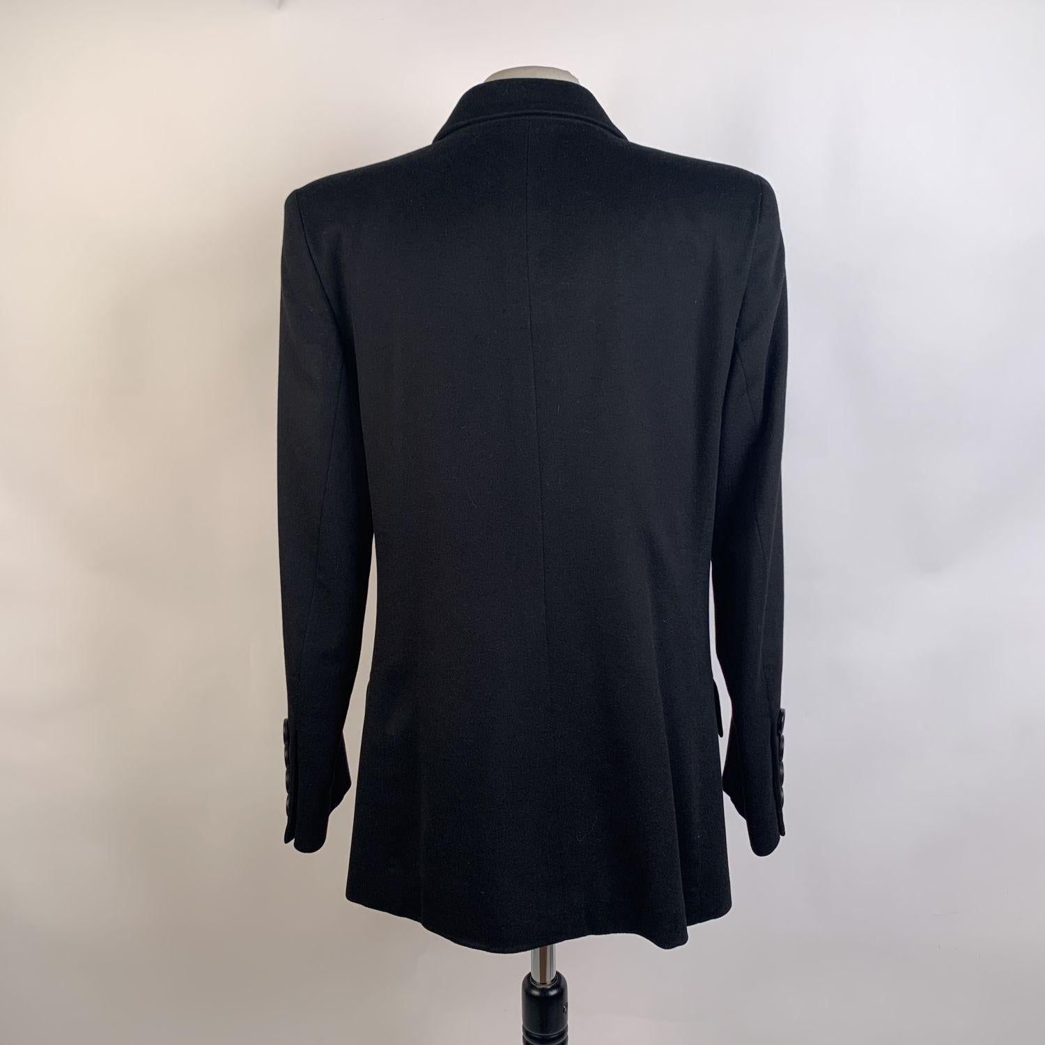 Valentino Miss V Vintage Black Cashmere Double Breasted Blazer Size 44 1