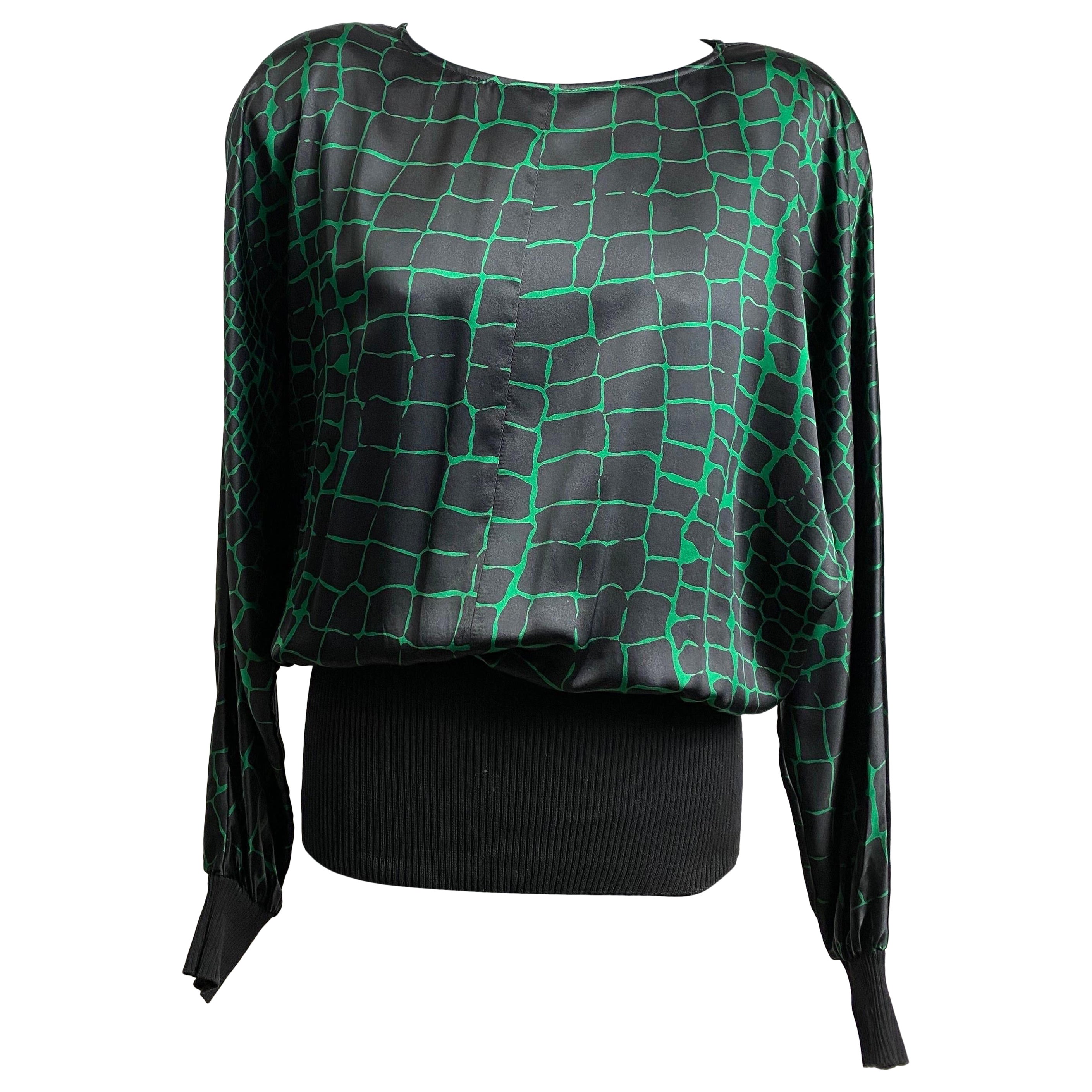 Valentino Miss V Vintage green turtle Blouse