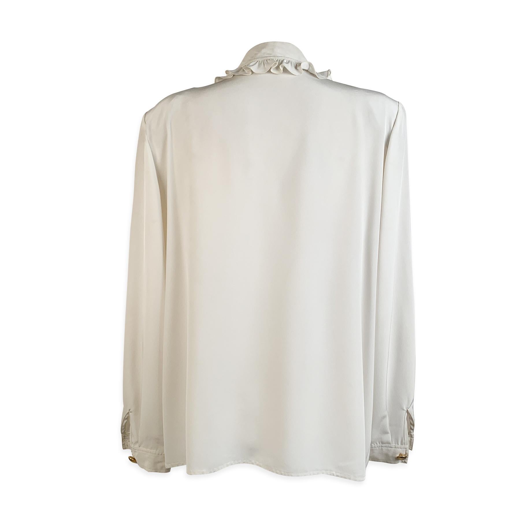 Men's Valentino Miss V Vintage White Double Breasted Shirt Size 48