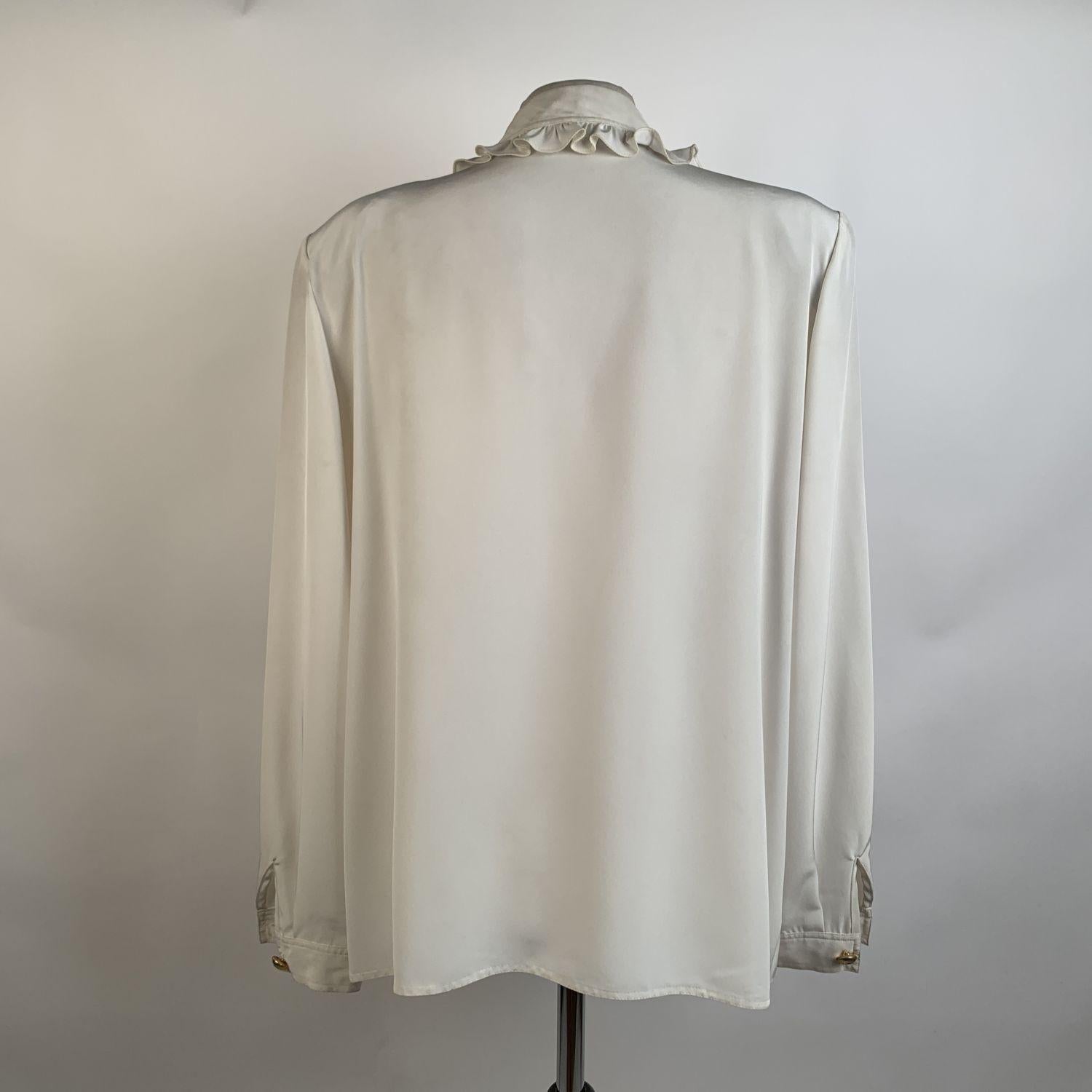 Valentino Miss V Vintage White Double Breasted Shirt Size 48 1